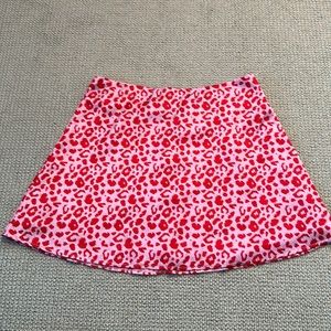 Pink cheetah mini skirt